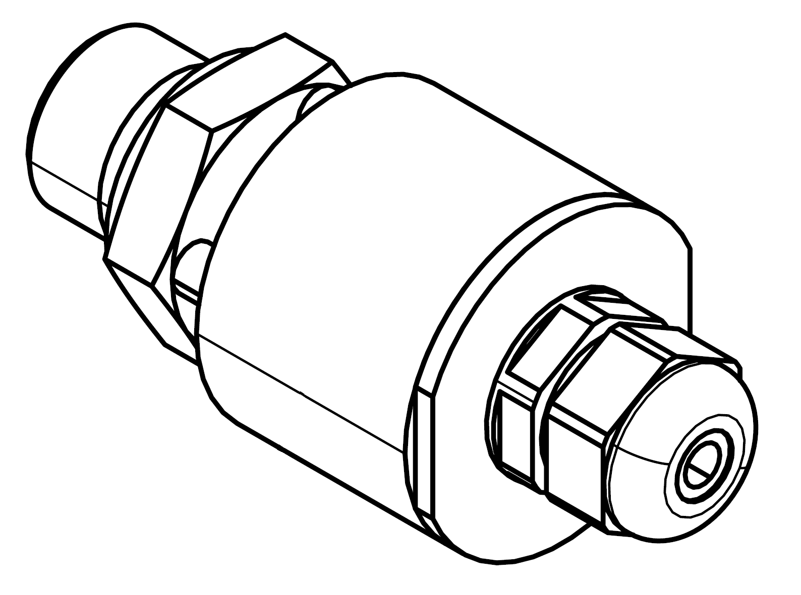 Sketch of the component for explosion protected smaller reciprocating compressors of construction size 1 and 2 (part no. 347 340 02)