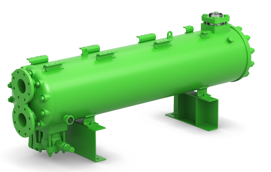 Example: water-cooled condenser K3803T .. 4803T, side view