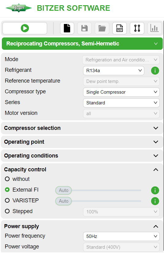 Designing a reciprocating compressor with external frequency inverter (FI)