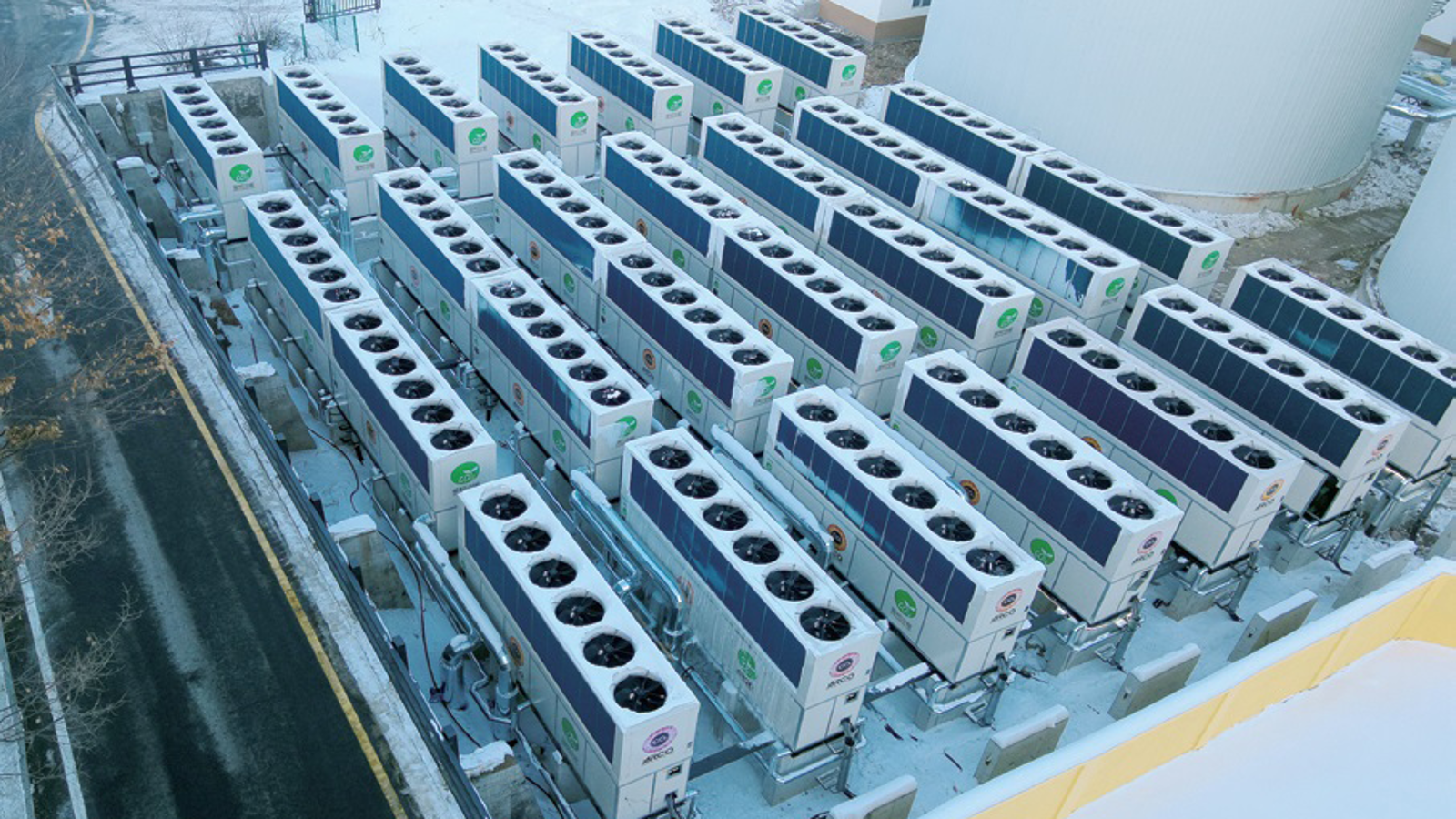 View of the heat pumps from above