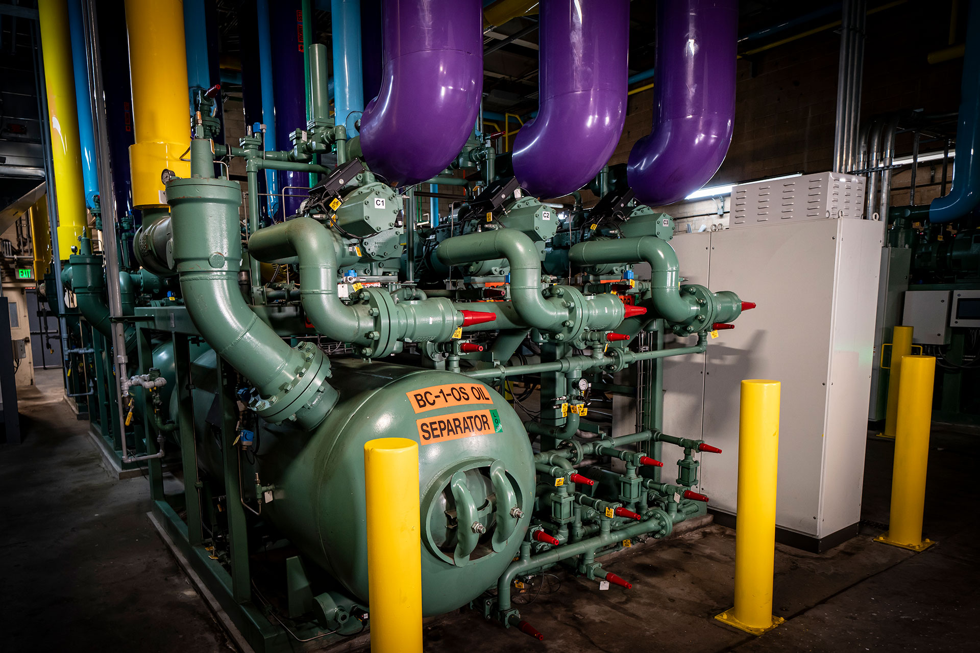 Engine room: fully retrofitted with five BITZER ACPs