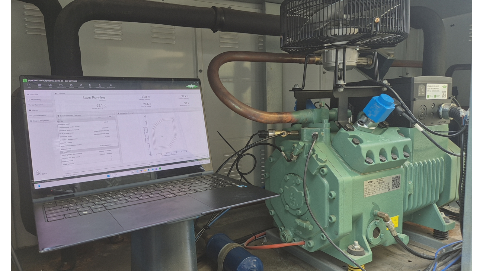 BITZER ECOLINE reciprocating compressor after the ENERGY KIT retrofit